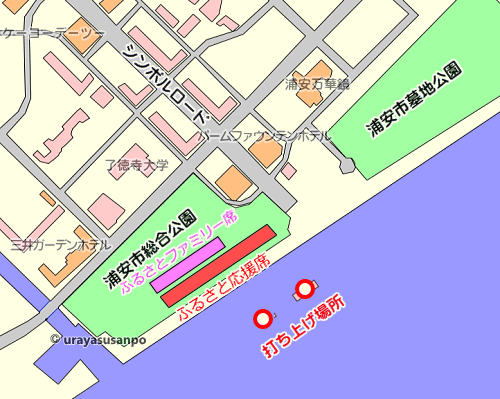 浦安花火大会　ふるさと席の地図