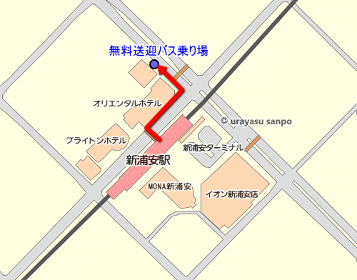 浦安花火大会　新浦安無料送迎バス乗り場